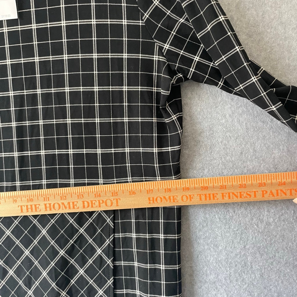 J. Jill Wearever Collection Plaid Dress Large Black White - Picture 6 of 10